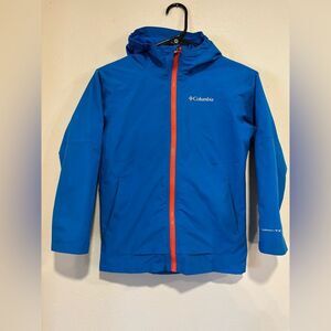Columbia Youth Tolt Track Stretch Interchange Jacket Super Blue orange zipper.